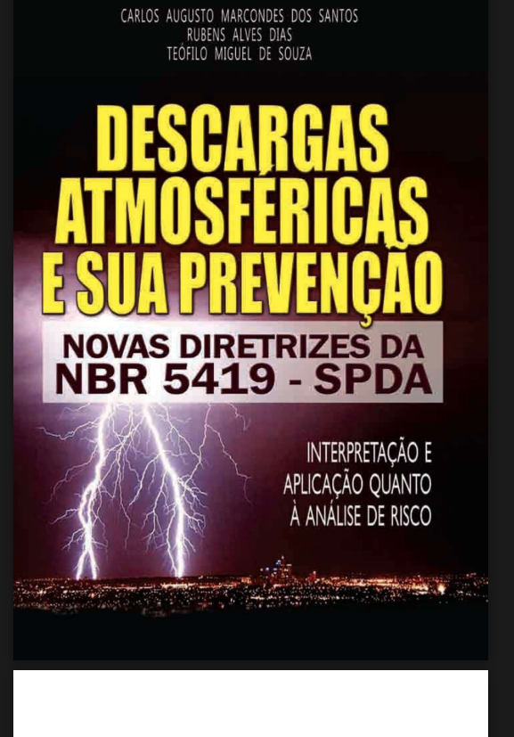 Capa: Ebook Descargas Atmosféricas e sua Prevenção